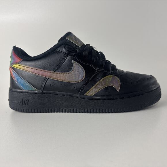 Nike Air Force 1 Low Misplaced Swoosh - Black 2020 -‎ CK7214-001 6.5Y 8 Women’s